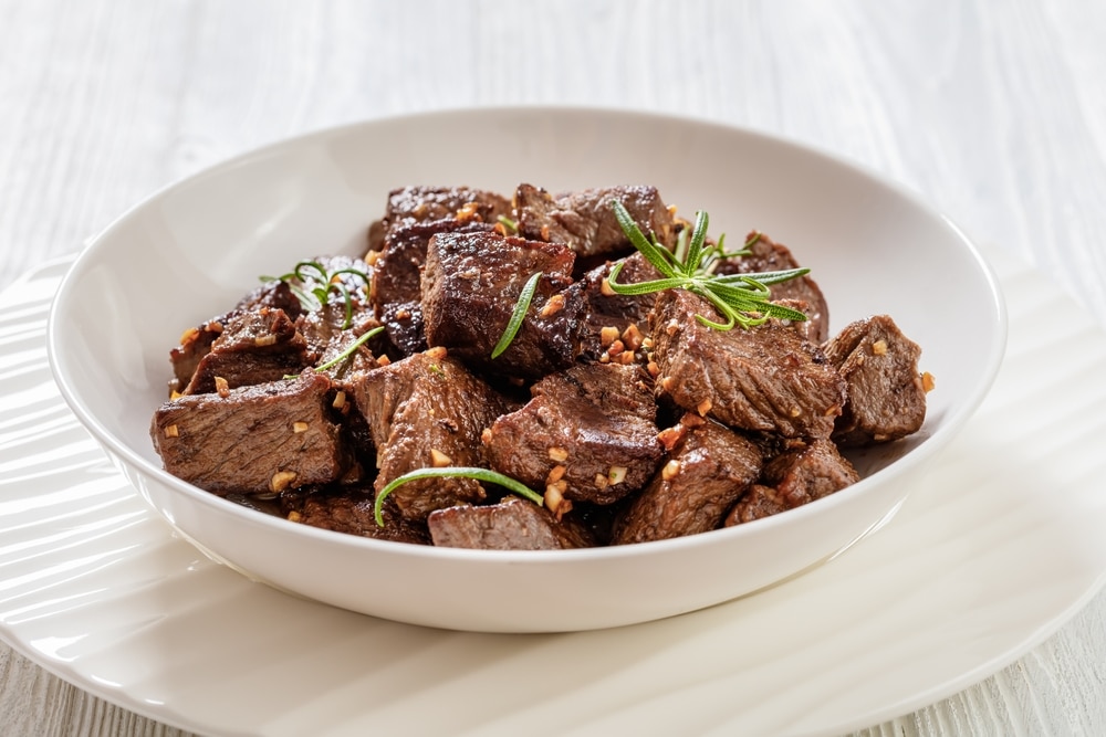 Sweet and Sticky Steak Bites